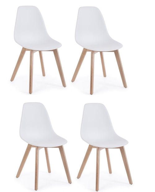 Set di 4 sedie da pranzo in plastica System Bianco