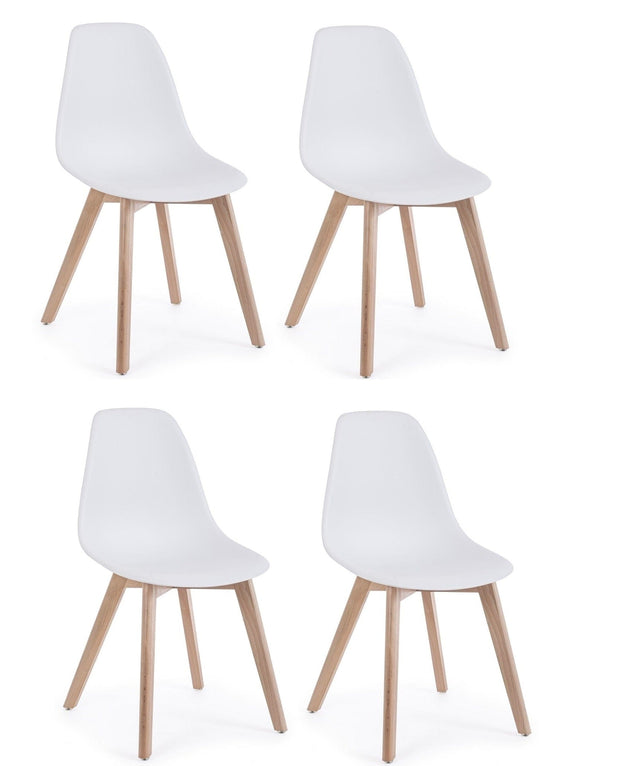 Set di 4 sedie da pranzo in plastica System Bianco