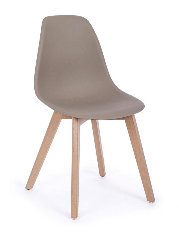 Set di 4 sedie da pranzo in plastica System Cappuccino (3)