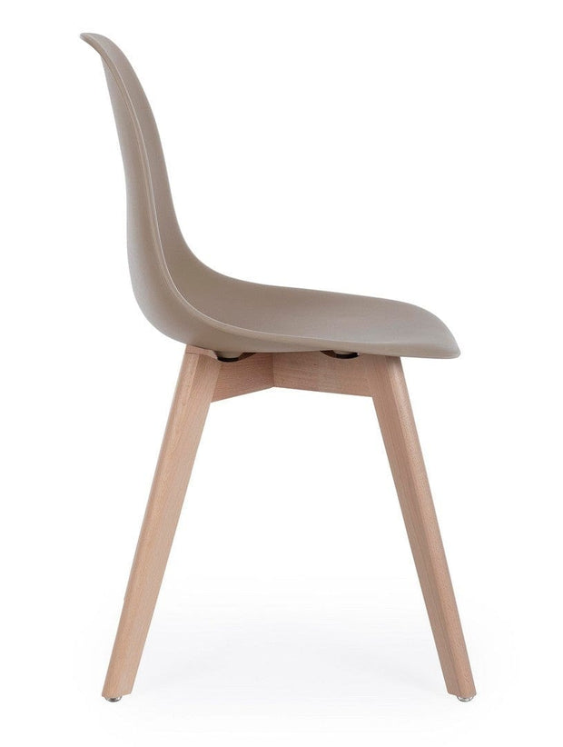 Set di 4 sedie da pranzo in plastica System Cappuccino (4)