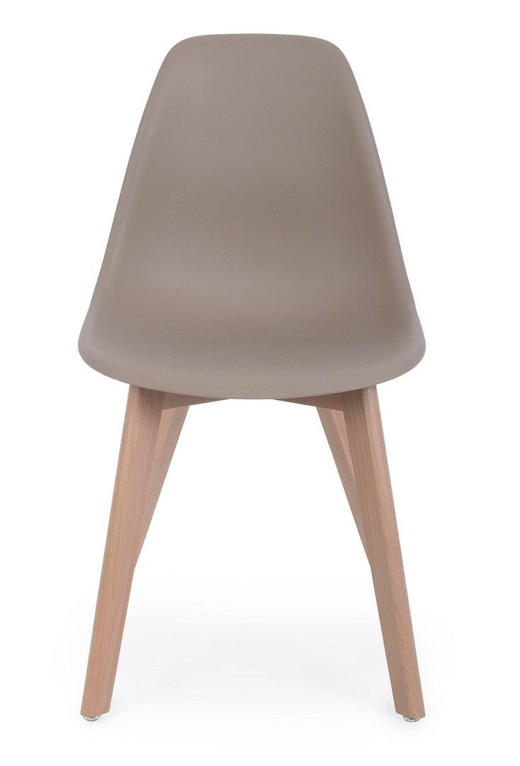Set di 4 sedie da pranzo in plastica System Cappuccino (5)