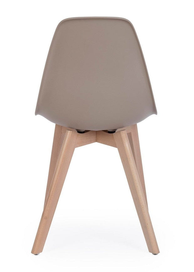 Set di 4 sedie da pranzo in plastica System Cappuccino (6)
