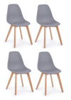 Set di 4 sedie da pranzo in plastica System Grigio