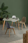 Set di 4 sedie da pranzo in plastica System Grigio (1)