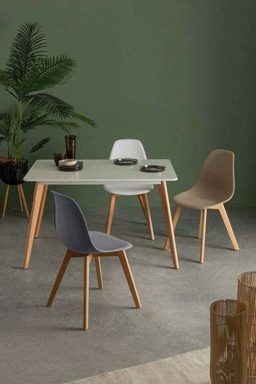 Set di 4 sedie da pranzo in plastica System Grigio (1)