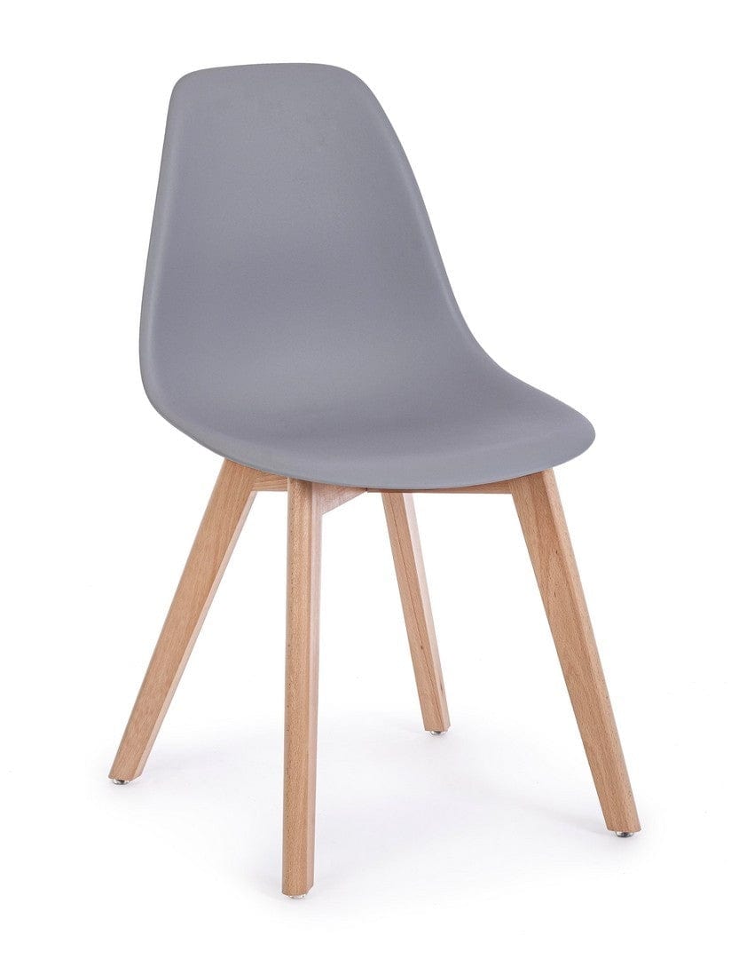 Set di 4 sedie da pranzo in plastica System Grigio (2)