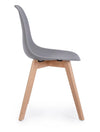 Set di 4 sedie da pranzo in plastica System Grigio (3)