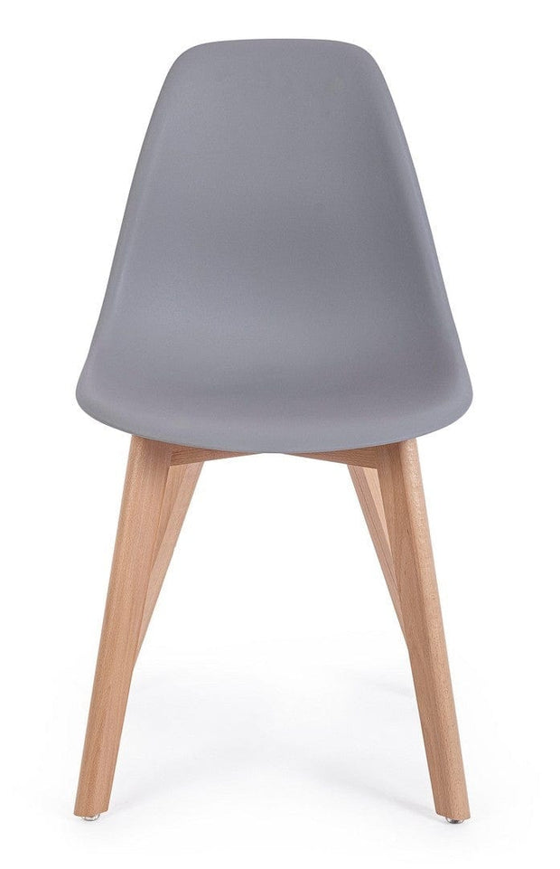 Set di 4 sedie da pranzo in plastica System Grigio (4)