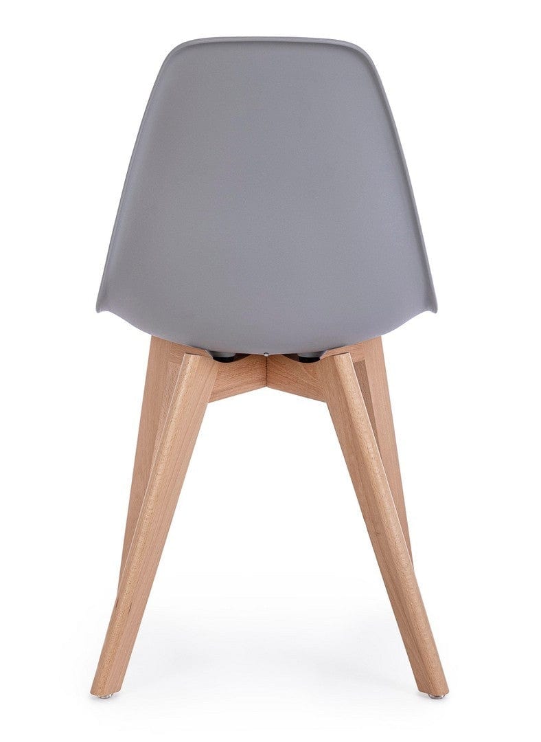 Set di 4 sedie da pranzo in plastica System Grigio (5)