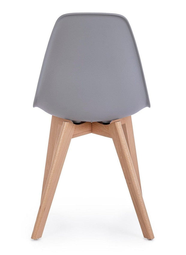 Set di 4 sedie da pranzo in plastica System Grigio (5)