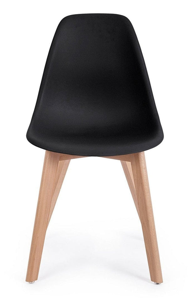 Set di 4 sedie da pranzo in plastica System Nero (2)