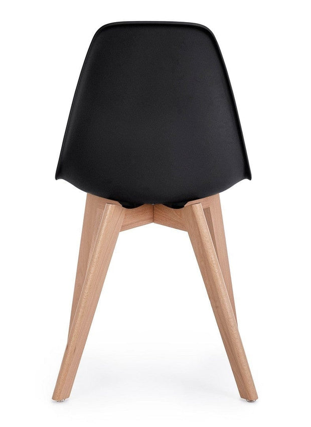 Set di 4 sedie da pranzo in plastica System Nero (3)