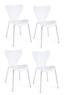 Set di 4 sedie da pranzo in plastica Tessa Bianco