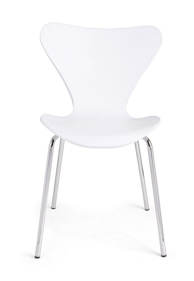 Set di 4 sedie da pranzo in plastica Tessa Bianco (2)