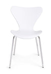 Set di 4 sedie da pranzo in plastica Tessa Bianco (2)
