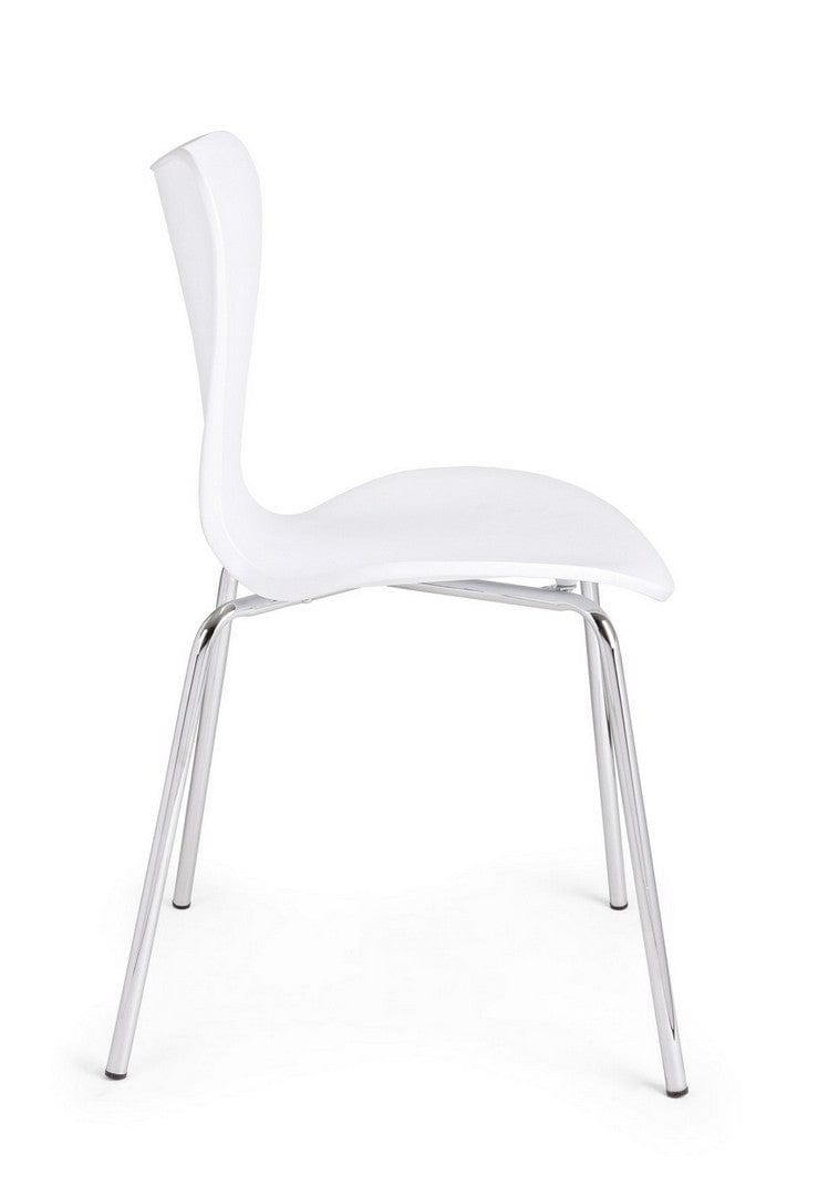 Set di 4 sedie da pranzo in plastica Tessa Bianco (3)