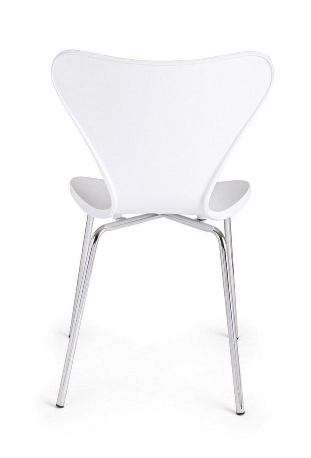 Set di 4 sedie da pranzo in plastica Tessa Bianco (4)