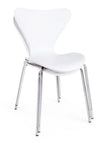 Set di 4 sedie da pranzo in plastica Tessa Bianco (5)