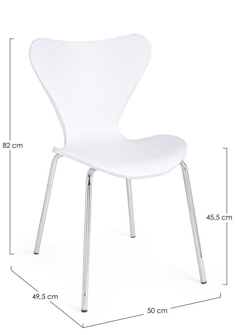 Set di 4 sedie da pranzo in plastica Tessa Bianco (7)