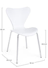 Set di 4 sedie da pranzo in plastica Tessa Bianco (7)