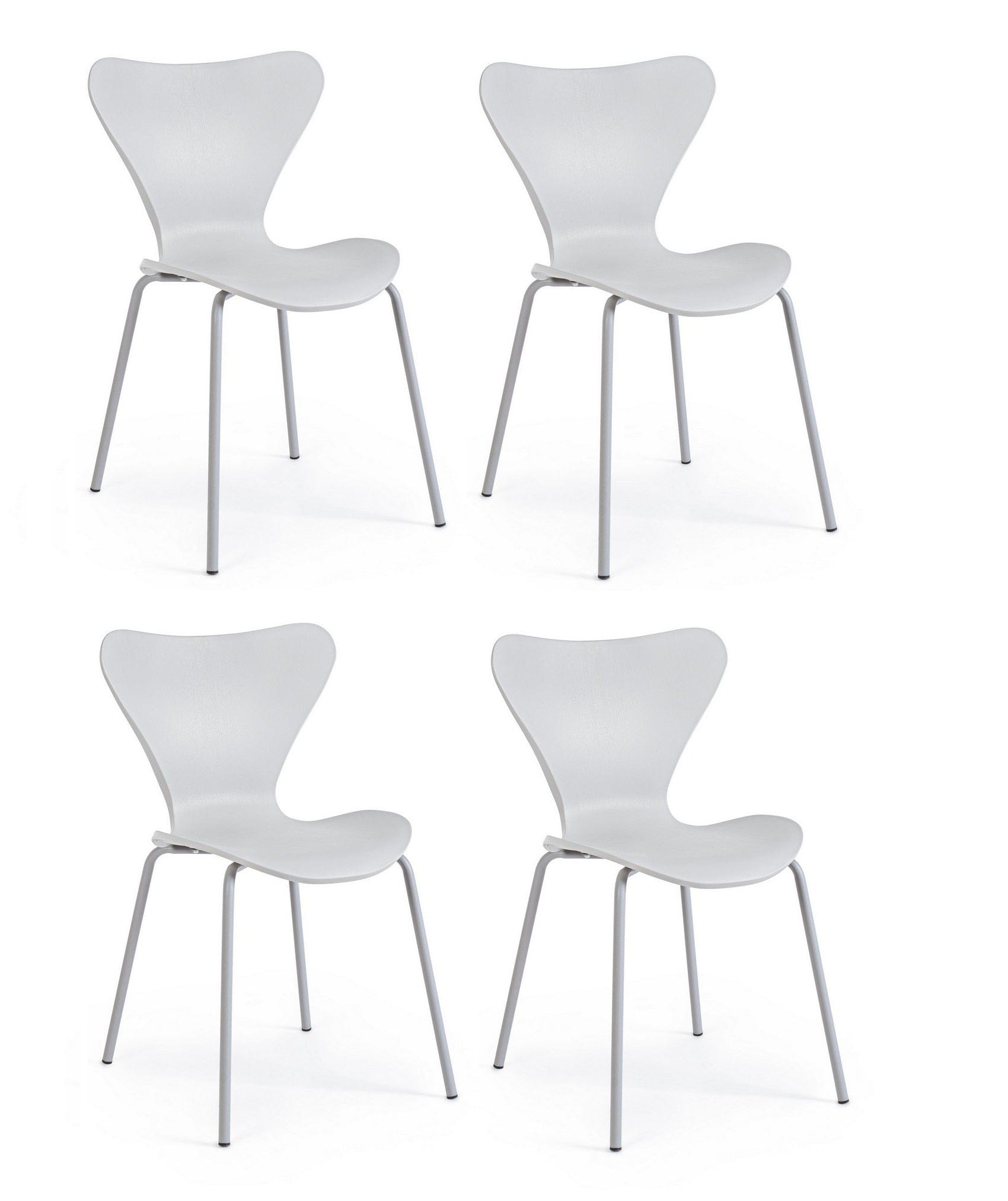 Set di 4 sedie da pranzo in plastica Tessa Grigio