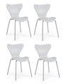 Set di 4 sedie da pranzo in plastica Tessa Grigio