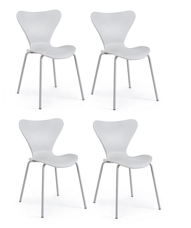 Set di 4 sedie da pranzo in plastica Tessa Grigio