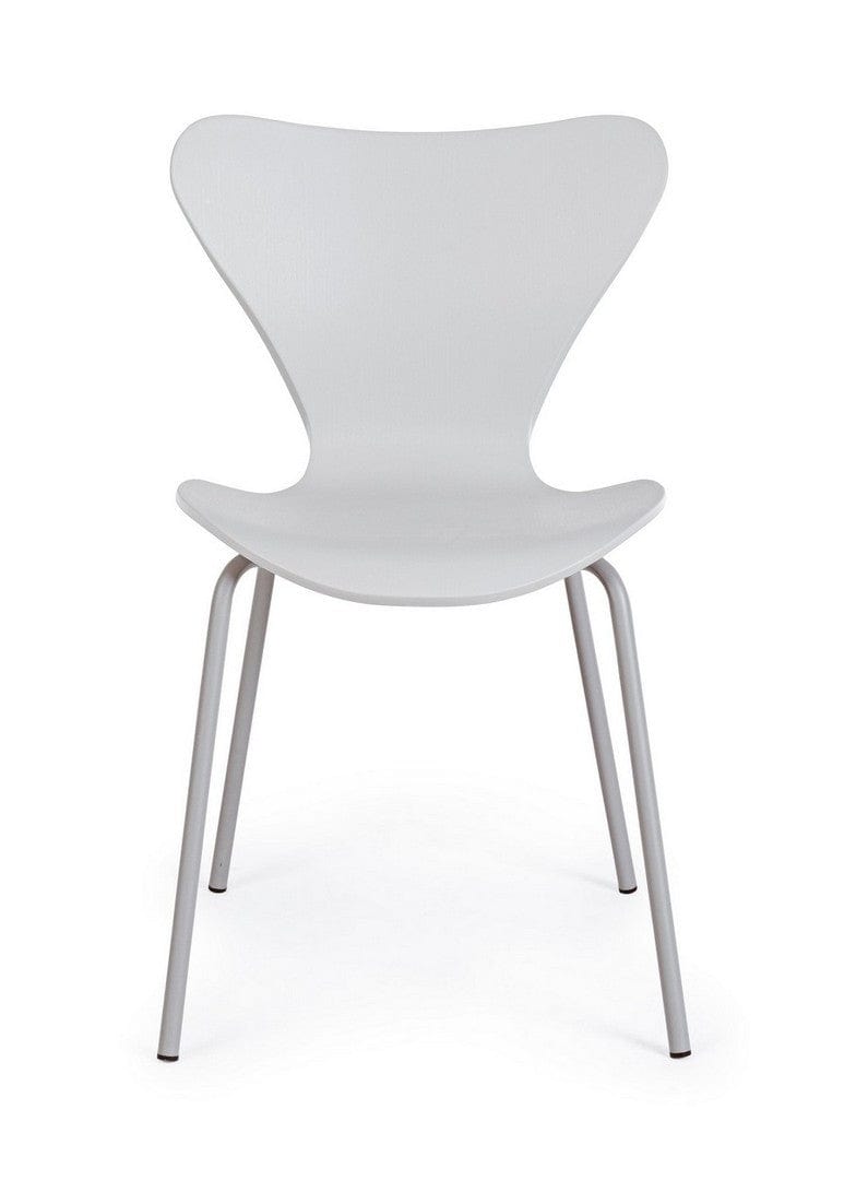 Set di 4 sedie da pranzo in plastica Tessa Grigio (2)