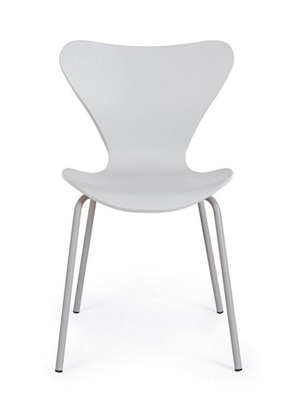 Set di 4 sedie da pranzo in plastica Tessa Grigio (2)