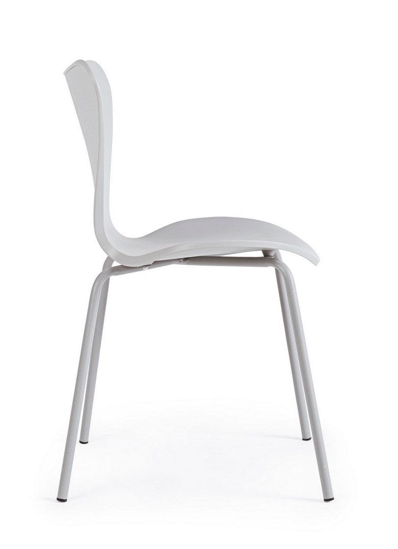 Set di 4 sedie da pranzo in plastica Tessa Grigio (4)