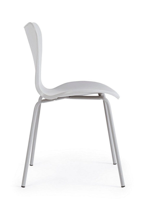 Set di 4 sedie da pranzo in plastica Tessa Grigio (4)