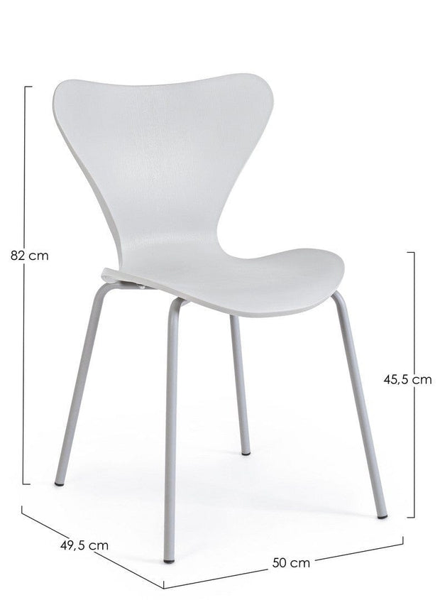 Set di 4 sedie da pranzo in plastica Tessa Grigio (7)