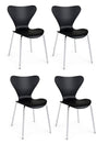 Set di 4 sedie da pranzo in plastica Tessa Nero