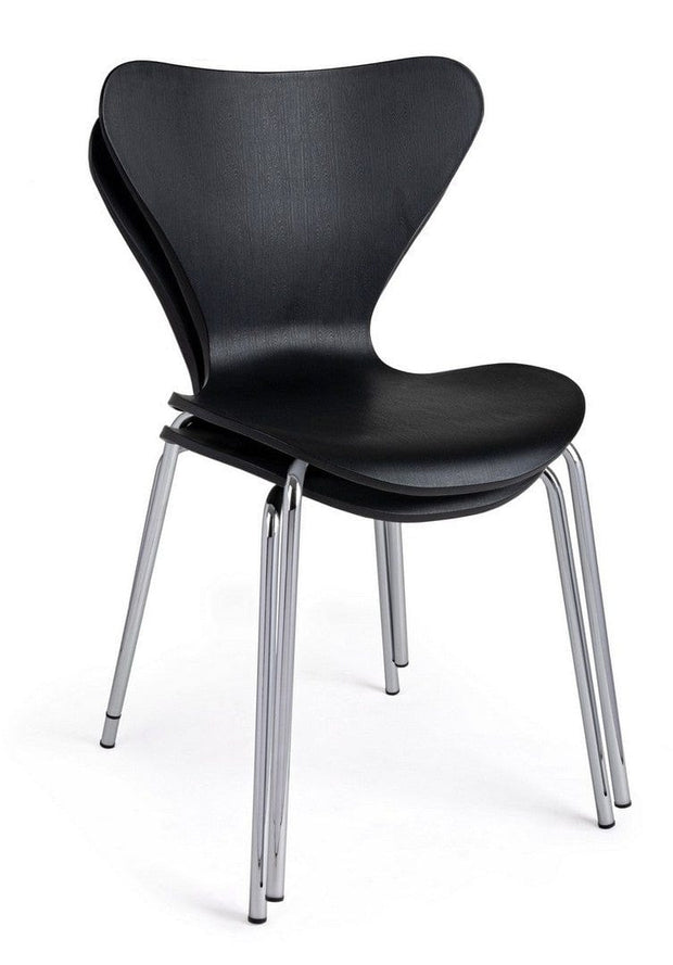 Set di 4 sedie da pranzo in plastica Tessa Nero (5)