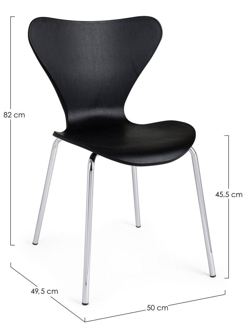 Set di 4 sedie da pranzo in plastica Tessa Nero (7)