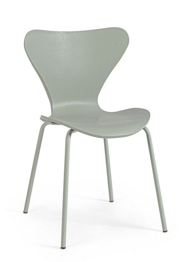 Bizzotto Set di 4 sedie da pranzo in plastica Tessa Verde