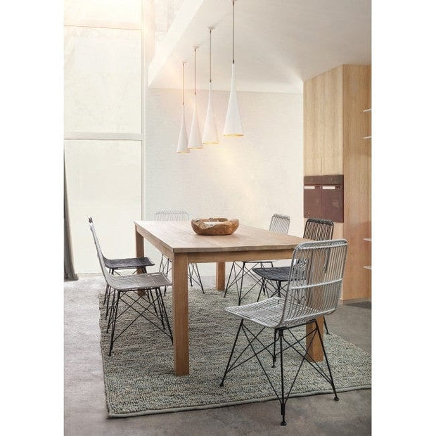Set di 4 sedie da pranzo in rattan Lucila Bianco (1)