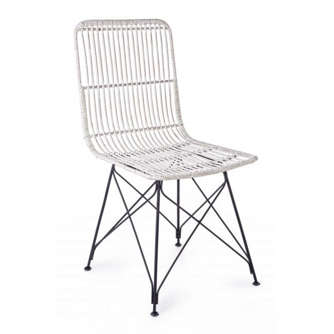 Set di 4 sedie da pranzo in rattan Lucila Bianco (4)
