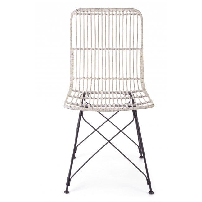 Set di 4 sedie da pranzo in rattan Lucila Bianco (5)