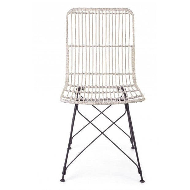 Set di 4 sedie da pranzo in rattan Lucila Bianco (5)