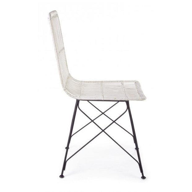 Set di 4 sedie da pranzo in rattan Lucila Bianco (6)