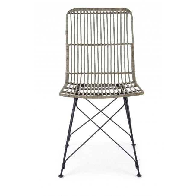 Set di 4 sedie da pranzo in rattan Lucila Grigio (4)