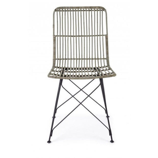 Set di 4 sedie da pranzo in rattan Lucila Grigio (4)