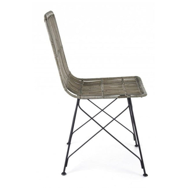 Set di 4 sedie da pranzo in rattan Lucila Grigio (5)