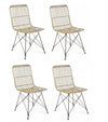 Set di 4 sedie da pranzo in rattan Lucila Naturale