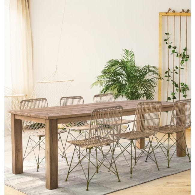 Set di 4 sedie da pranzo in rattan Lucila Naturale (1)