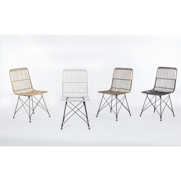 Set di 4 sedie da pranzo in rattan Lucila Naturale (4)