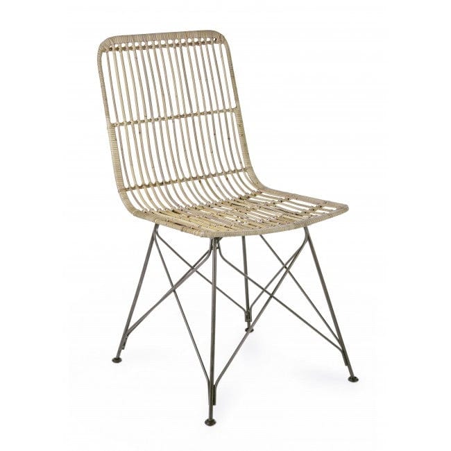 Set di 4 sedie da pranzo in rattan Lucila Naturale (5)