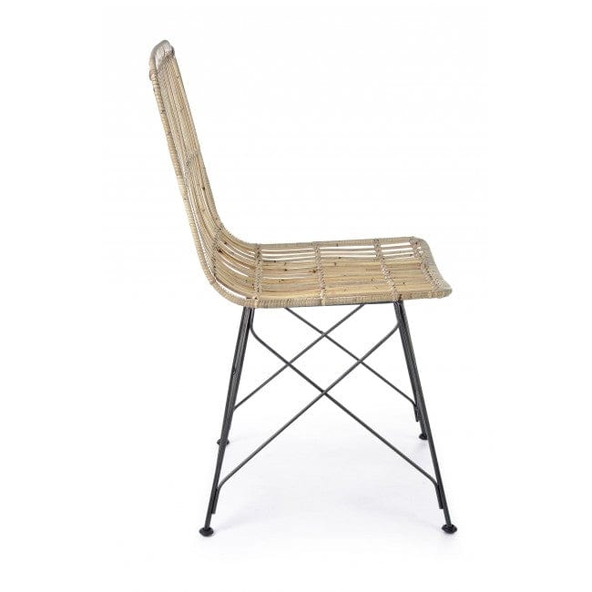 Set di 4 sedie da pranzo in rattan Lucila Naturale (7)
