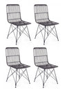 Set di 4 sedie da pranzo in rattan Lucila Nero